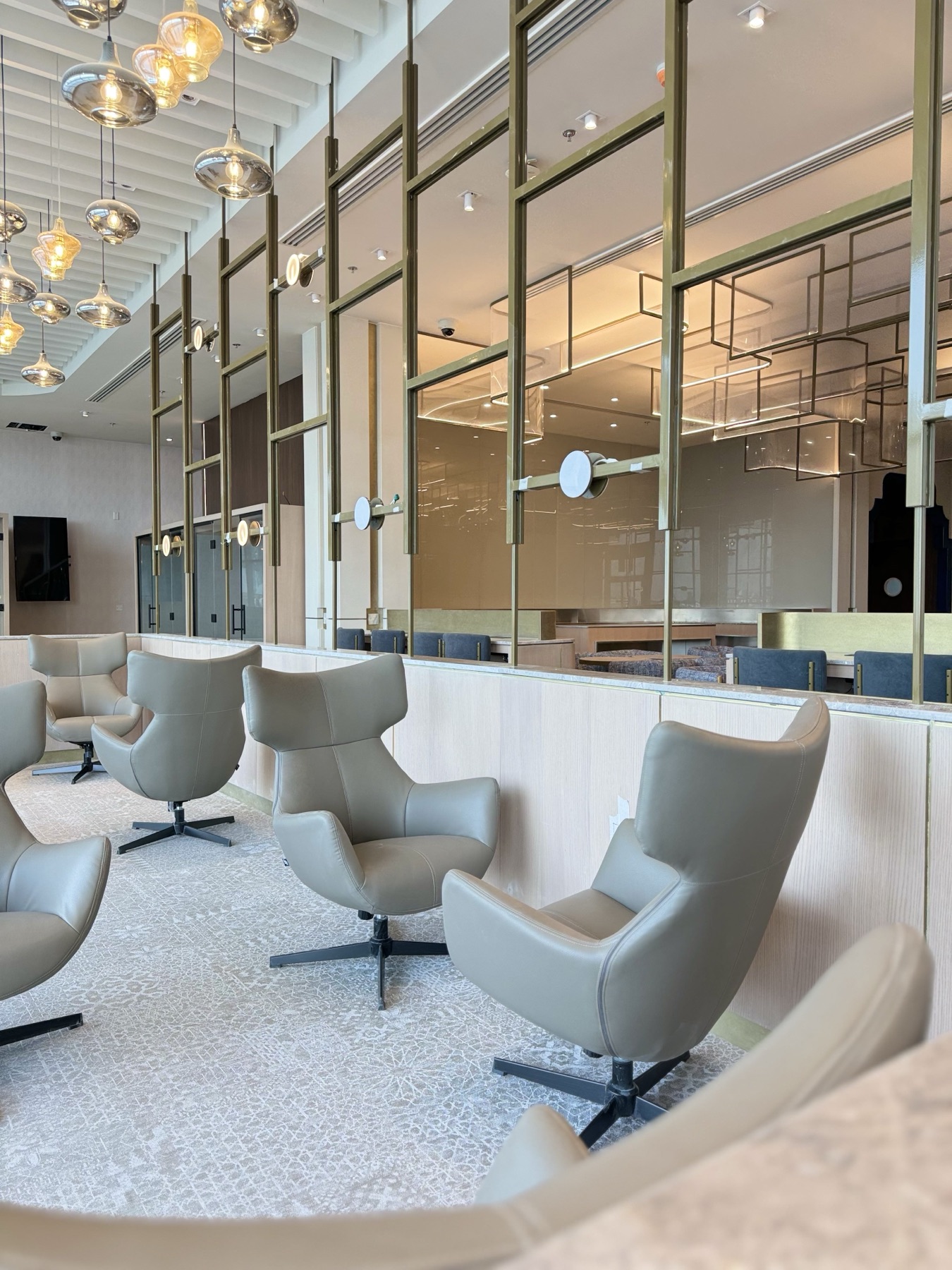 Lounge armchairs bathed in daylight