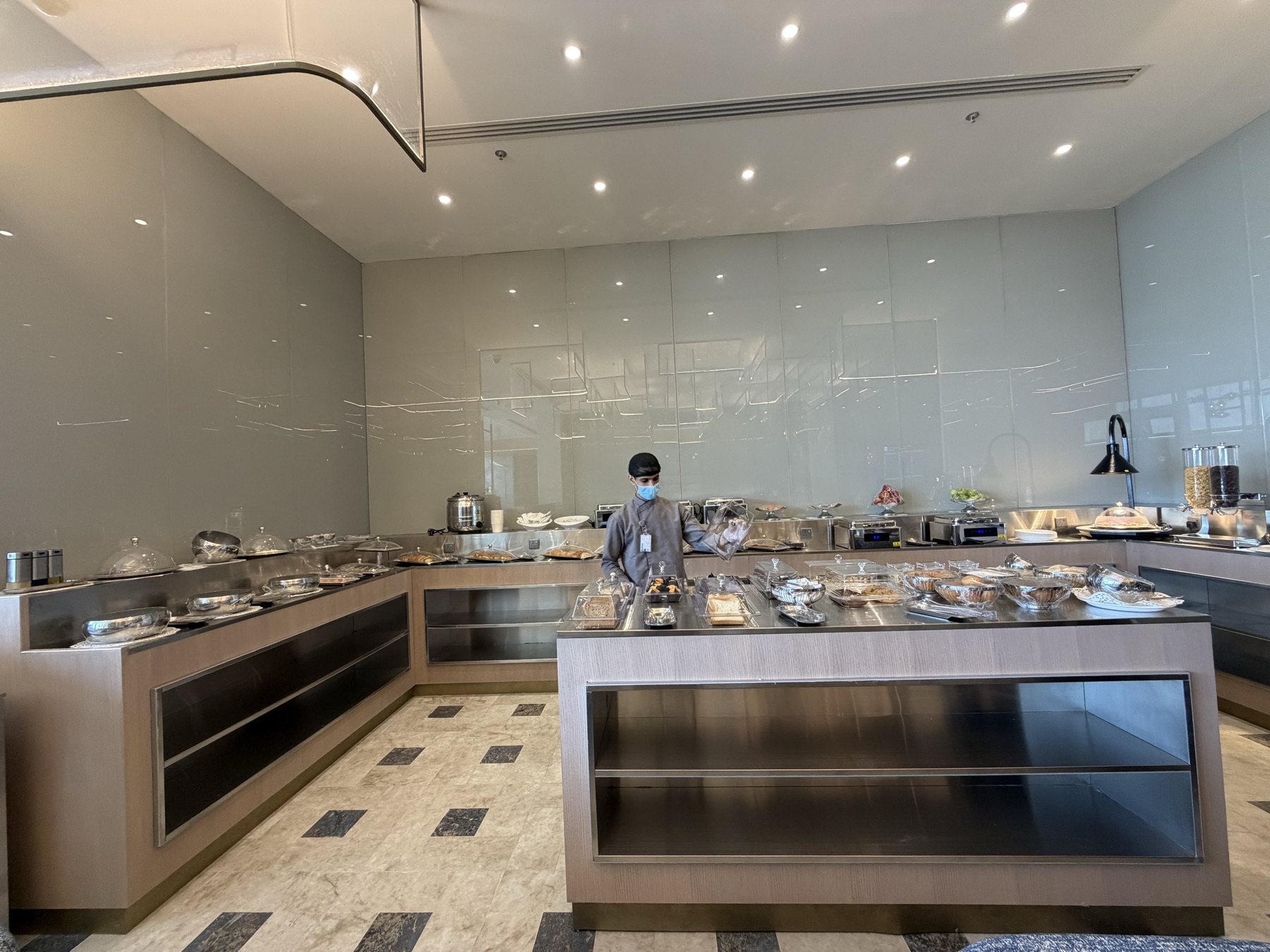 Buffet counters ready for service
